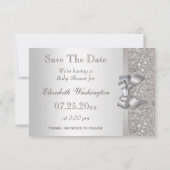 Imitate Silver Bow Diamonds Save the Date Babydusc (Rückseite)