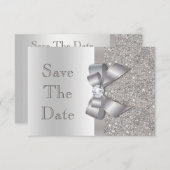 Imitate Silver Bow Diamonds Save the Date Babydusc (Vorne/Hinten)