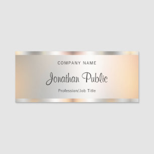 Imitate Silver Calligraphy Script Text Ihr Logo Hi Namensschild