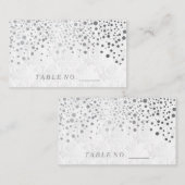 Imitate Silver Confetti Dots Platzkarten (Vorne/Hinten)