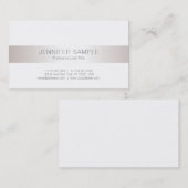 Imitate Silver Creative Sleek Schlicht Trendy Luxu Visitenkarte (Vorne/Hinten)