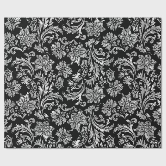Imitate Silver Damaskus Pattern Geschenkpapier (Flach)
