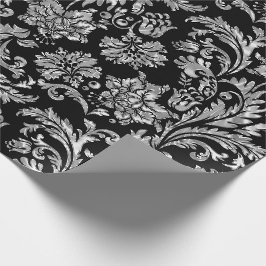 Imitate Silver Damaskus Pattern Geschenkpapier (Ecke)