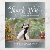 Imitate Silver Danke für die Gastgeschenk Hochzeit Weinetikett (Einzelnes Label)