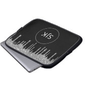 Imitate Silver Drilling Glitzer Sparkle Monogram Laptopschutzhülle (Vorne Knopf)