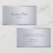 Imitate Silver Elegante Calligraphy Script-Vorlage Visitenkarte (Vorne/Hinten)