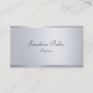 Imitate Silver Elegante Calligraphy Script-Vorlage Visitenkarte