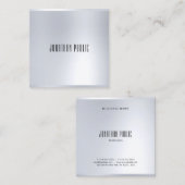 Imitate Silver Elegante Moderne glamouröse Vorlage Quadratische Visitenkarte (Vorne/Hinten)