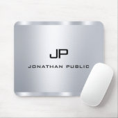 Imitate Silver-elegante Monogram-Vorlage Mousepad (Mit Mouse)