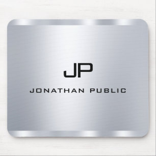 Imitate Silver-elegante Monogram-Vorlage Mousepad