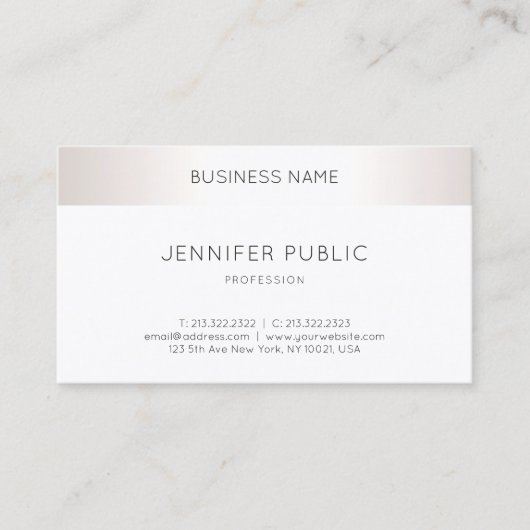 Imitate Silver Elegante Sleek Beruflich Schlicht Visitenkarte (Vorderseite)