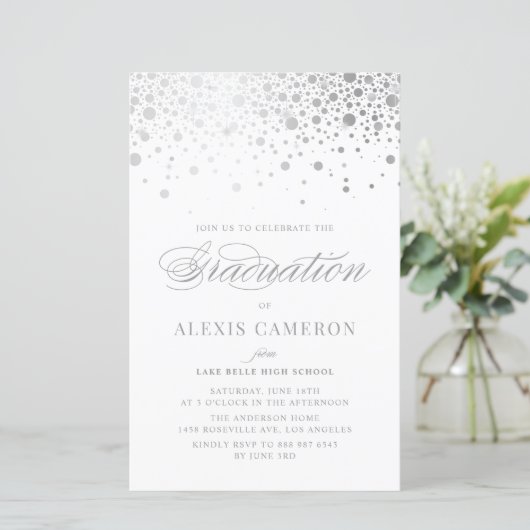 Imitate Silver Foil Confetti Abschluss laden (Stehend Vorderseite)