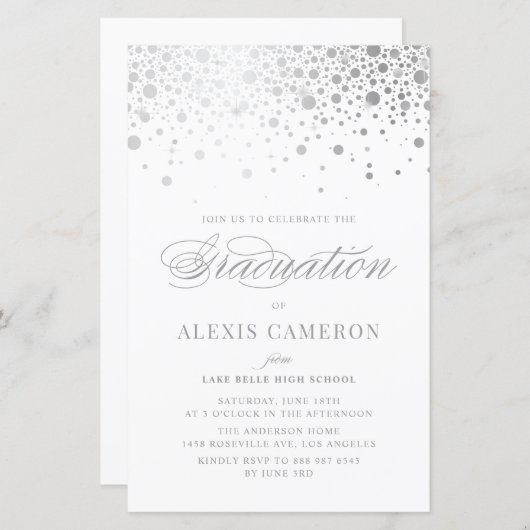 Imitate Silver Foil Confetti Abschluss laden (Vorne/Hinten)