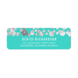Imitate Silver Foil Confetti Aquamarin