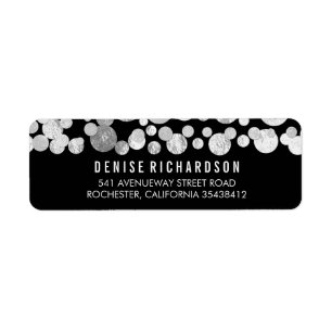 Imitate Silver Foil Confetti Black