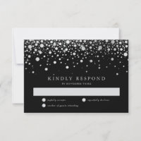 Imitate Silver Foil Confetti Black and Silver Wedd