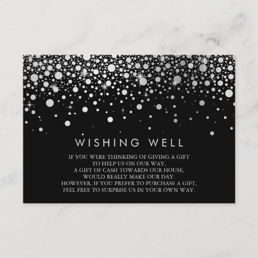 Imitate Silver Foil Confetti Black Wunschwell Card Begleitkarte (Vorderseite)