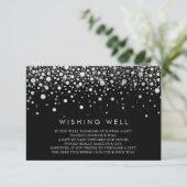 Imitate Silver Foil Confetti Black Wunschwell Card Begleitkarte (Stehend Vorderseite)