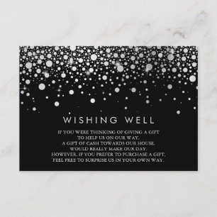 Imitate Silver Foil Confetti Black Wunschwell Card Begleitkarte
