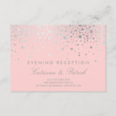 Imitate Silver Foil Confetti Blush Empfang Card Begleitkarte (Vorderseite)