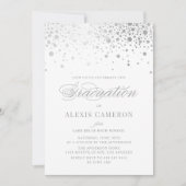Imitate Silver Foil Confetti Dots Abschluss Einladung (Vorderseite)