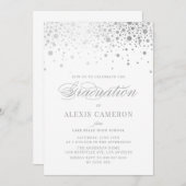 Imitate Silver Foil Confetti Dots Abschluss Einladung (Vorne/Hinten)