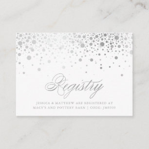 Imitate Silver Foil Confetti Dots Hochzeitregister Begleitkarte