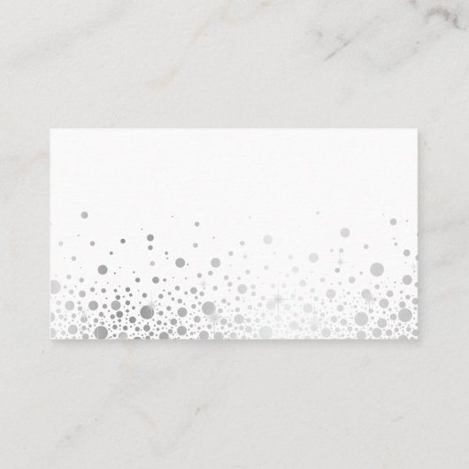 Imitate Silver Foil Confetti Dots | Modern Platzkarte (Rückseite)
