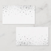 Imitate Silver Foil Confetti Dots | Modern Platzkarte (Vorne/Hinten)