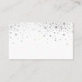 Imitate Silver Foil Confetti Dots | Modern Platzkarte (Vorderseite)