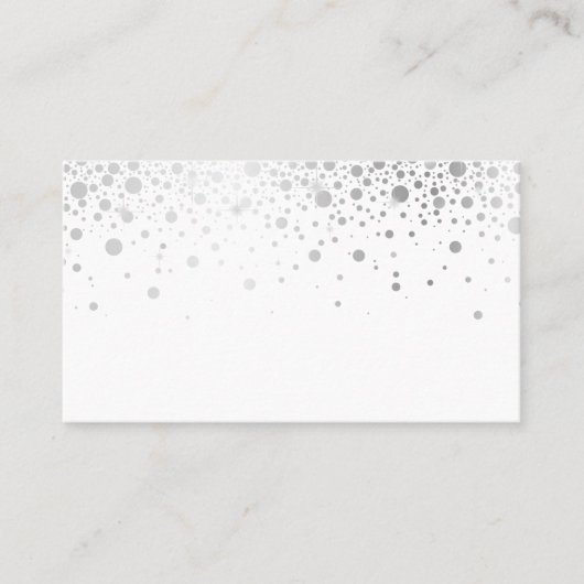 Imitate Silver Foil Confetti Dots | Modern Platzkarte (Vorderseite)