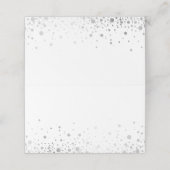 Imitate Silver Foil Confetti Dots | Moderne Platzk Platzkarte (Außenseite Aufgefaltet)