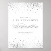 Imitate Silver Foil Confetti Graduation Party Will Poster (Vorne)