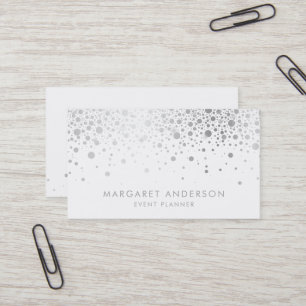 Imitate Silver Foil Confetti Modern Business Card Visitenkarte