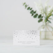 Imitate Silver Foil Confetti Modern Business Card Visitenkarte (Stehend Vorderseite)