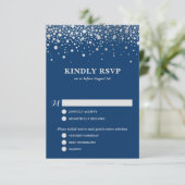 Imitate Silver Foil Confetti | RSVP-Karte für Hoch RSVP Karte (Stehend Vorderseite)