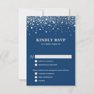 Imitate Silver Foil Confetti   RSVP-Karte für Hoch RSVP Karte
