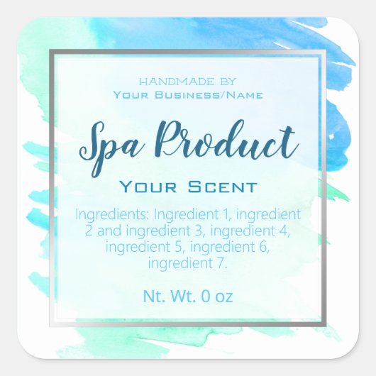 Imitate Silver Foil Handmade Wellness-Center Produ Quadratischer Aufkleber (Vorderseite)