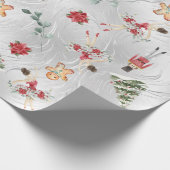 Imitate Silver Foil Nutcracker & Friends & Florals Geschenkpapier (Ecke)
