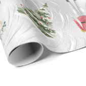 Imitate Silver Foil Nutcracker & Friends & Florals Geschenkpapier (Rolleneckpunkt)