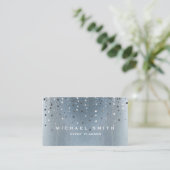 Imitate Silver Foil Subtile Glitzer Blue Business Visitenkarte (Stehend Vorderseite)