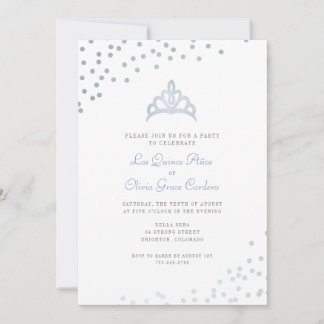 Imitate Silver Foil Tiara Quinceañera Party Einladung
