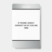 Imitate Silver Foto & Logos Pressekennung Ausweis (Rückseite)