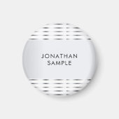 Imitate Silver Glamour Elegante Moderne Vorlage Magnet (Vorne)