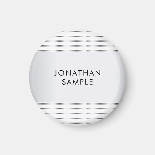 Imitate Silver Glamour Elegante Moderne Vorlage Magnet (Vorne)