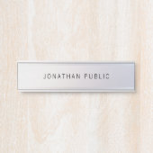 Imitate Silver Glamour Moderne Elegante Vorlage Türschild (Vorderseite )