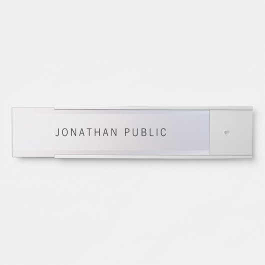 Imitate Silver Glamour Moderne Elegante Vorlage Türschild (Vorderseite )