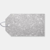 Imitate Silver Glitzer 2024 Typografie glücklich N Geschenkanhänger (Rückseite Horizontal)