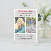 Imitate Silver Glitzer - 3x5 Abschluss Ankündigung (Stehend Vorderseite)