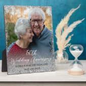 Imitate Silver Glitzer 50. Hochzeitstag Fotoplatte (Seite)